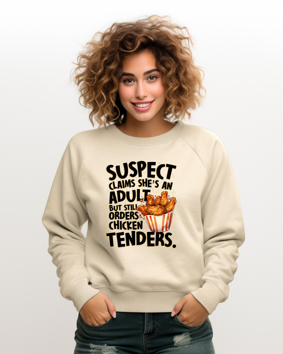 Chicken Tenders & Adulting - Sand Sweatshirt