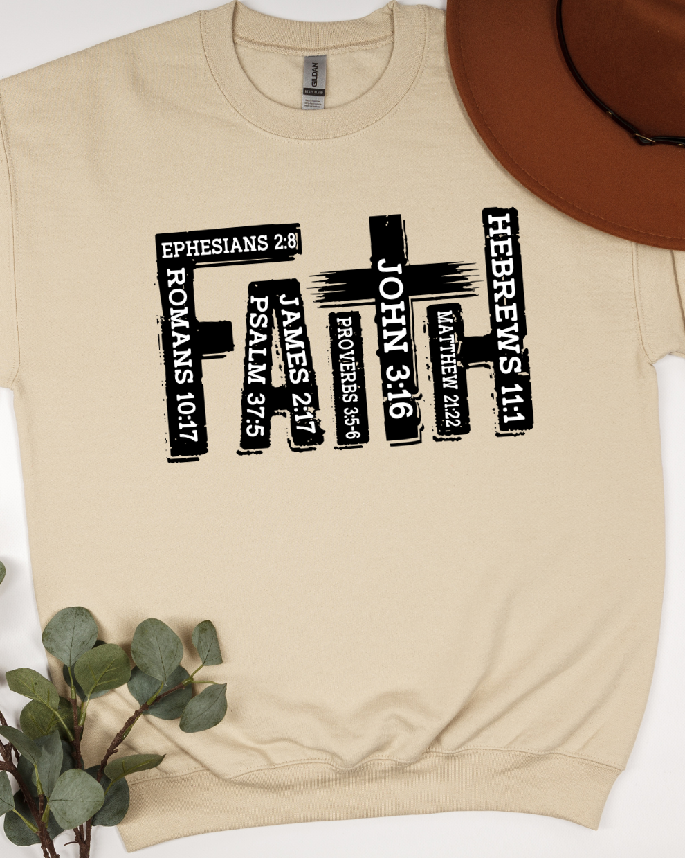 FAITH Bible Verse - Sand Sweatshirt