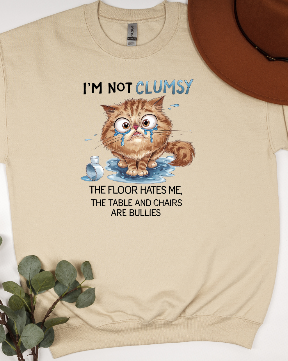 Not Clumsy Cat LOL - Sand Sweatshirt