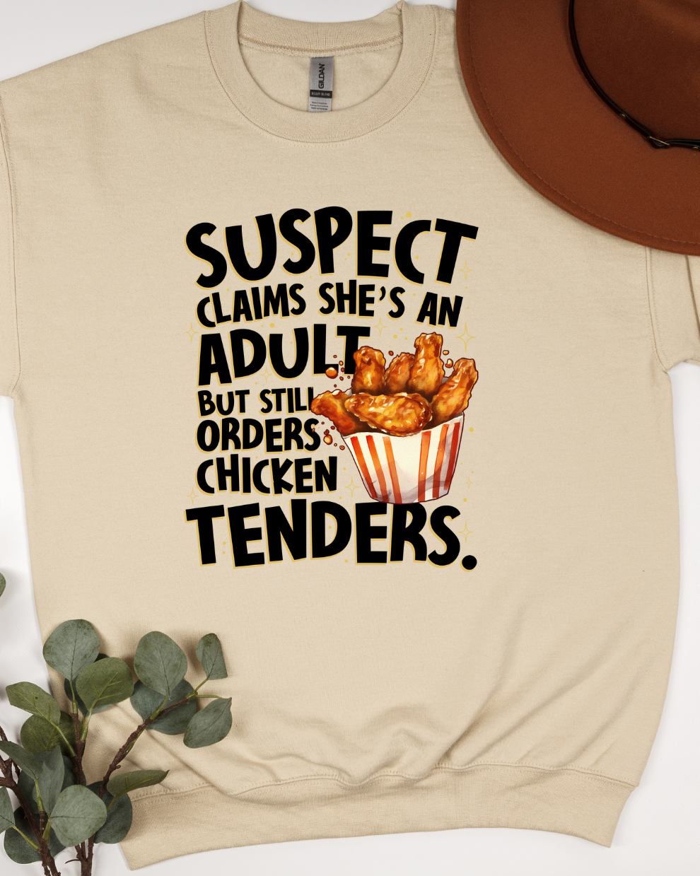 Chicken Tenders & Adulting - Sand Sweatshirt