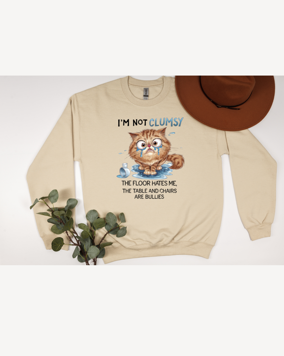 Not Clumsy Cat LOL - Sand Sweatshirt