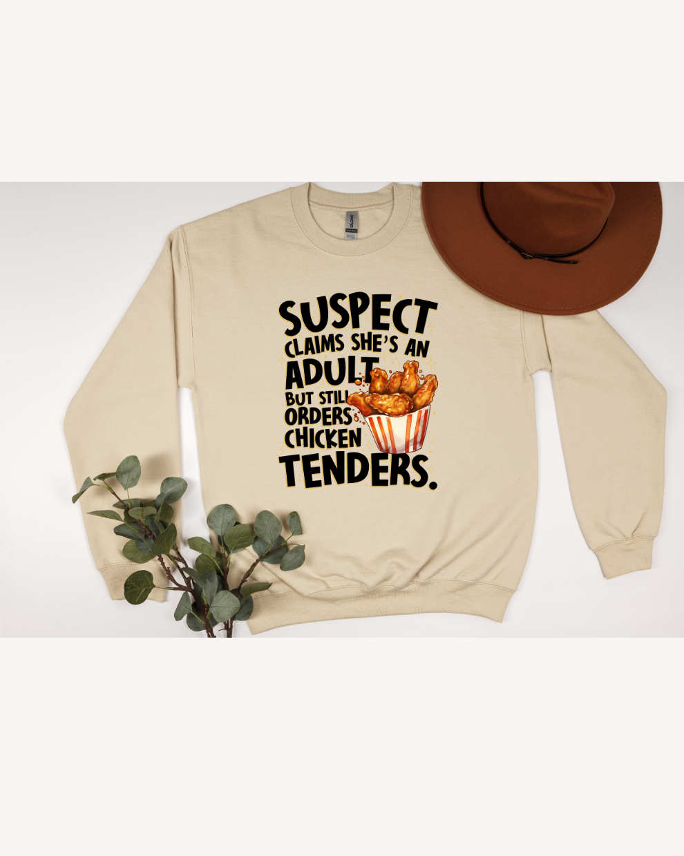 Chicken Tenders & Adulting - Sand Sweatshirt