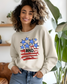 Stars, Stripes, and Freedom   - Sand Sweatshirt