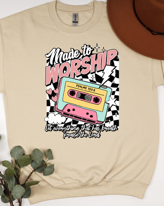 Made to Worship Retro  - Sand Sweatshirt