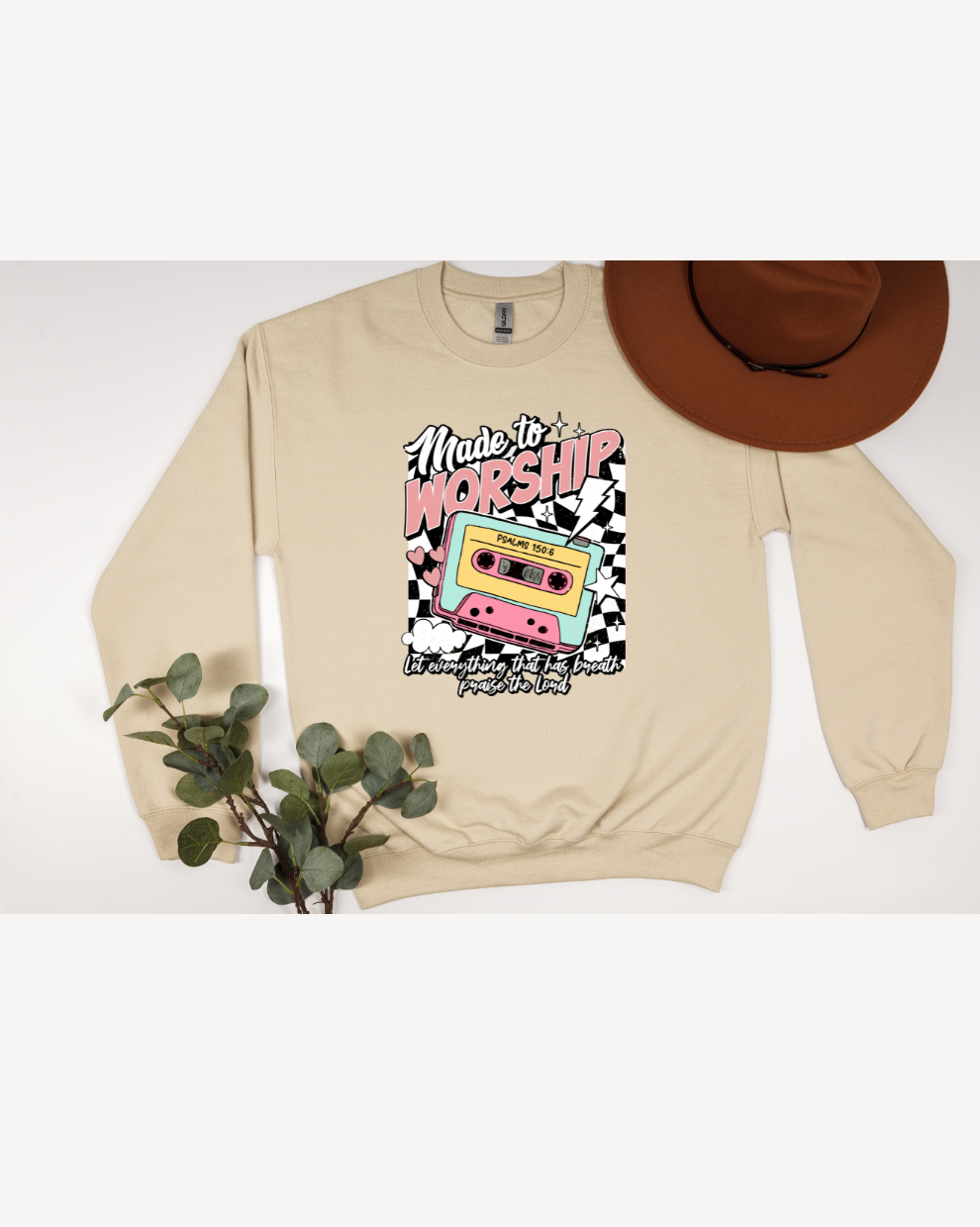 Made to Worship Retro  - Sand Sweatshirt
