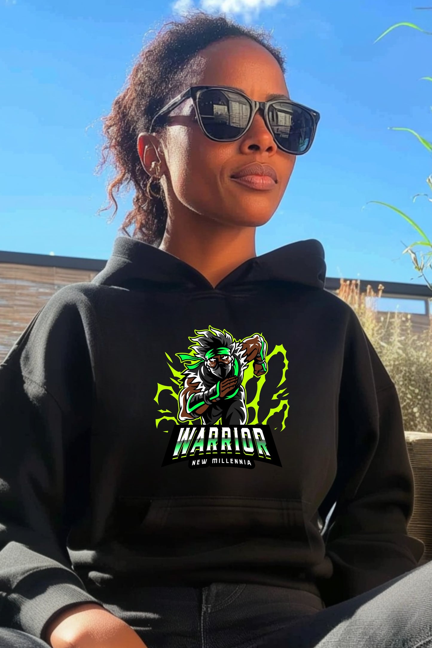 Emerald Ninja - Black Hoodie Sweatshirt