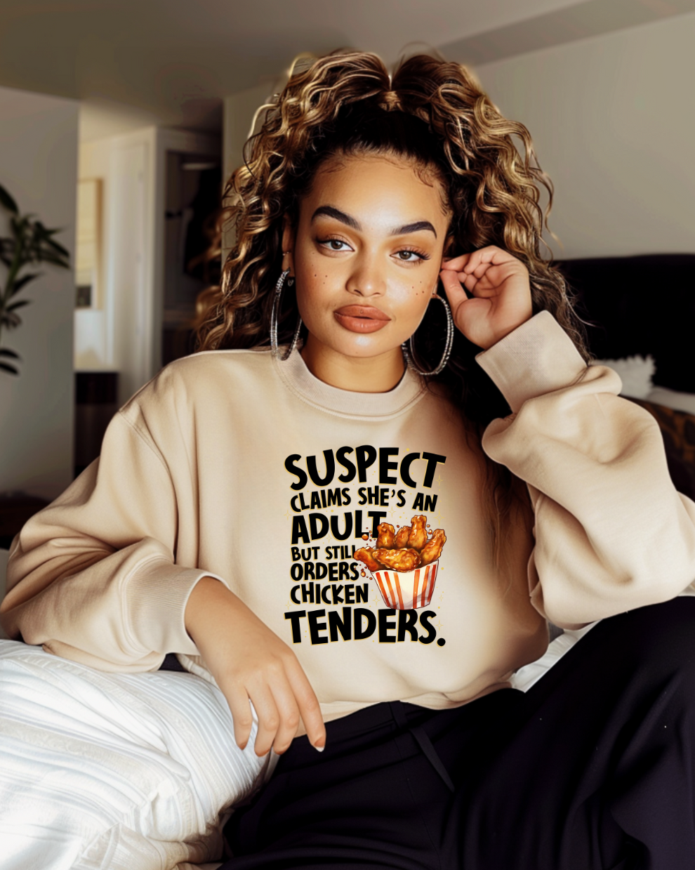Chicken Tenders & Adulting - Sand Sweatshirt