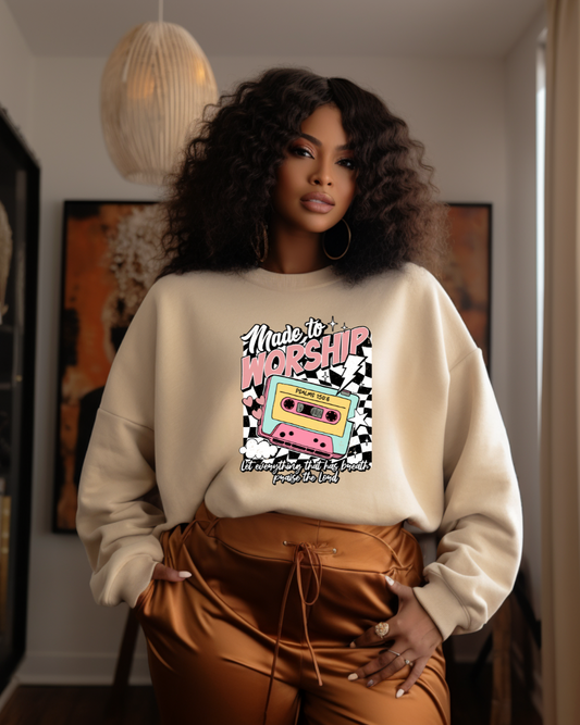 Made to Worship Retro  - Sand Sweatshirt