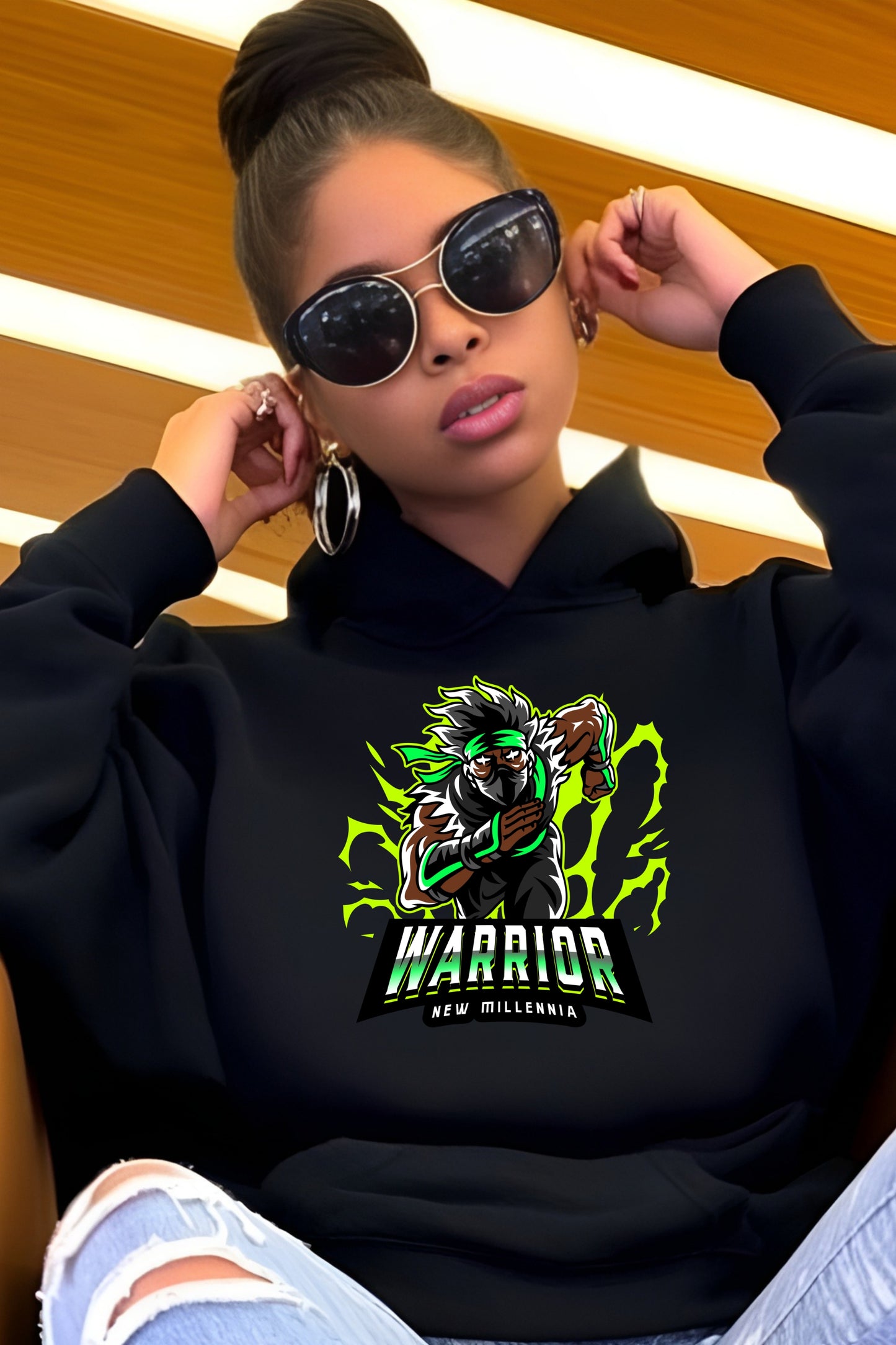 Emerald Ninja - Black Hoodie Sweatshirt
