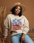 Stars, Stripes, and Freedom   - Sand Sweatshirt