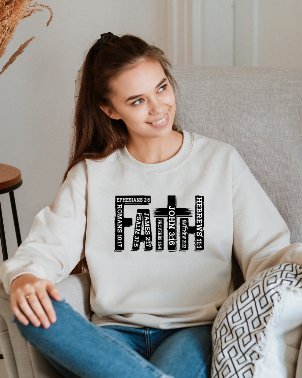 FAITH Bible Verse - Sand Sweatshirt