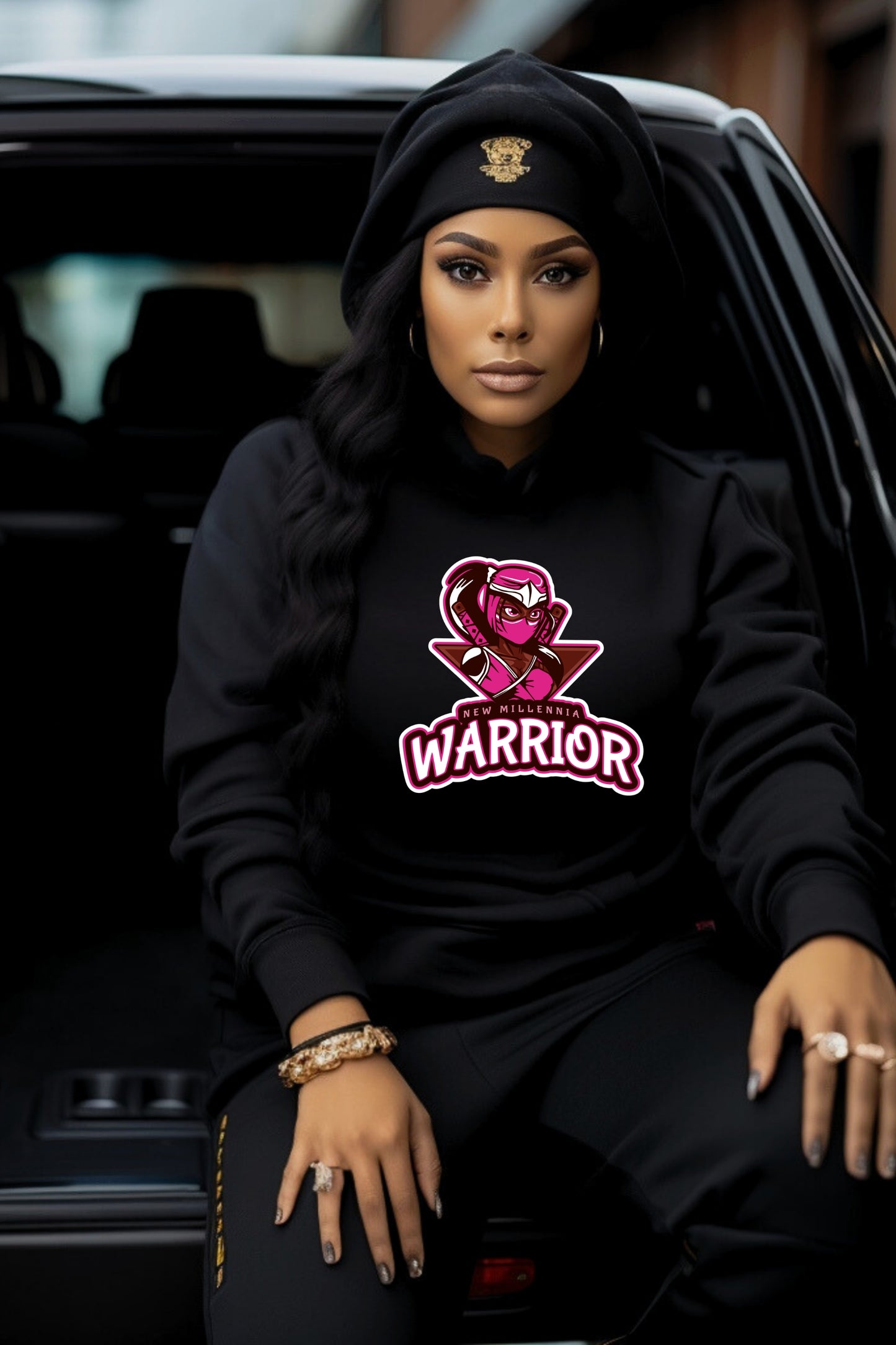 Rose Ninja - Black Hoodie Sweatshirt