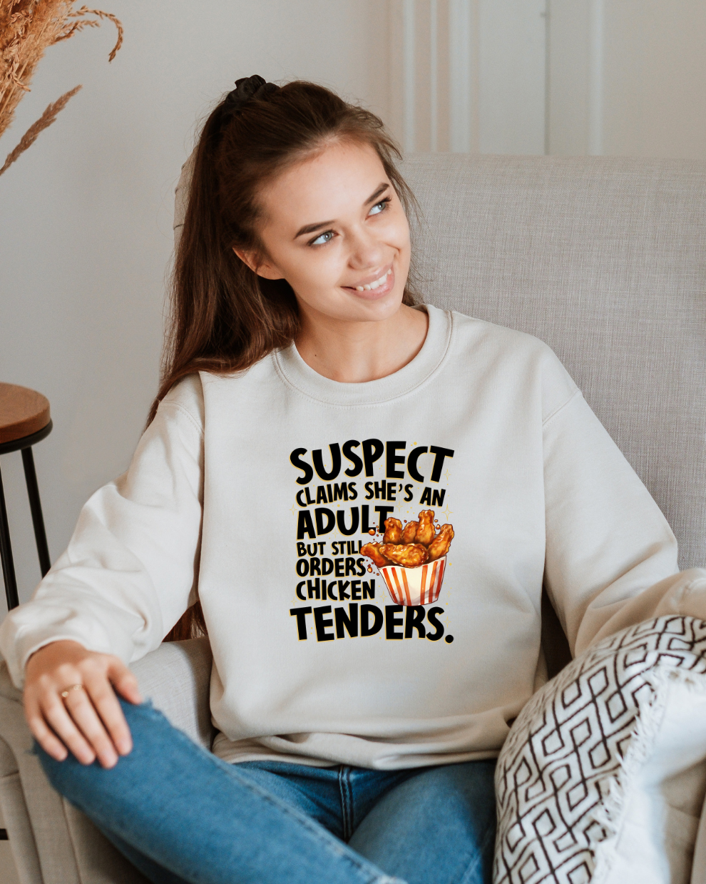 Chicken Tenders & Adulting - Sand Sweatshirt
