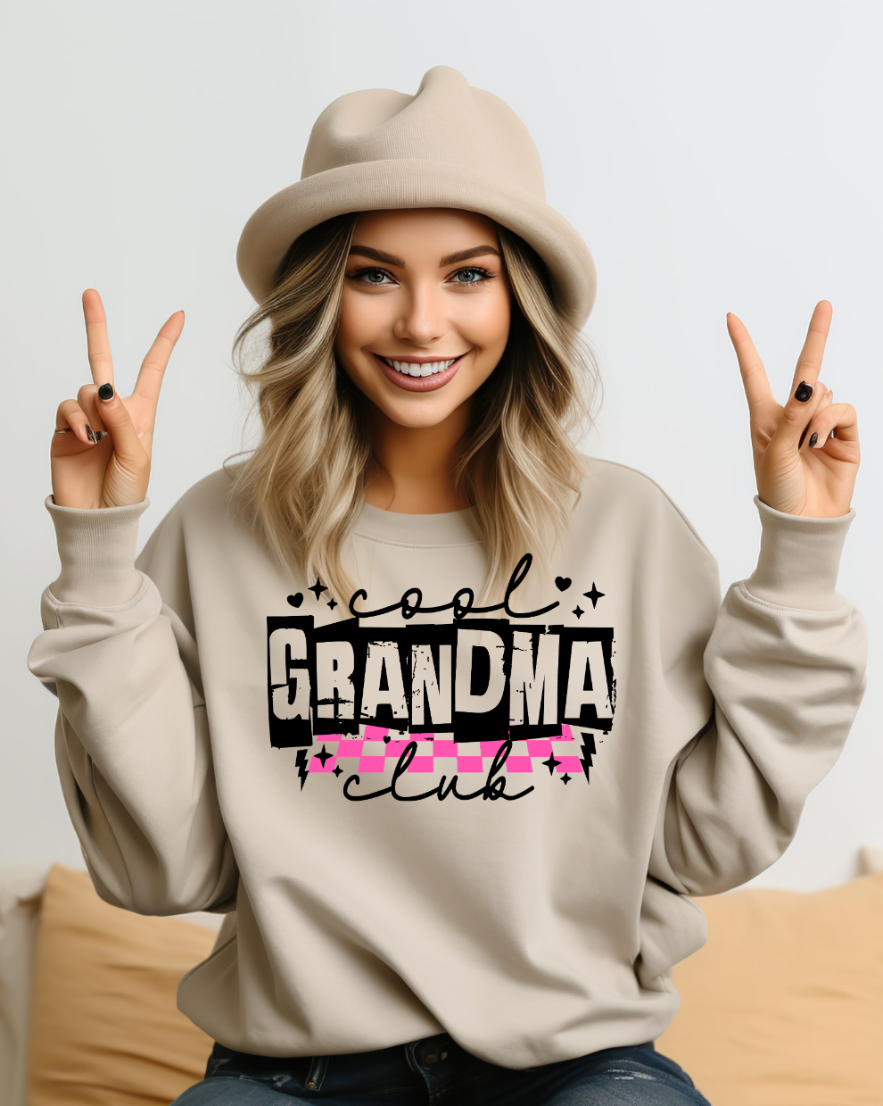 Certified Cool Grandma - Sand Sweatshirt