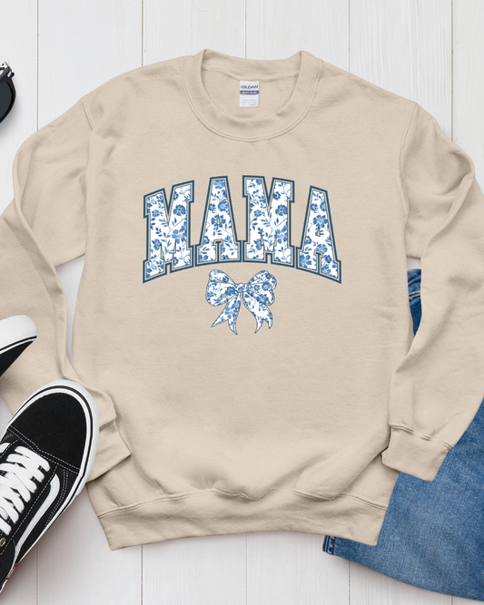 Mama Floral Blue - Sand Sweatshirt