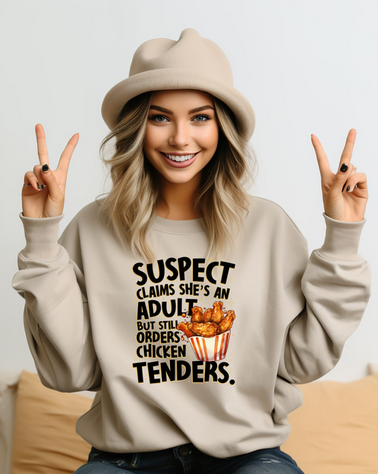 Chicken Tenders & Adulting - Sand Sweatshirt