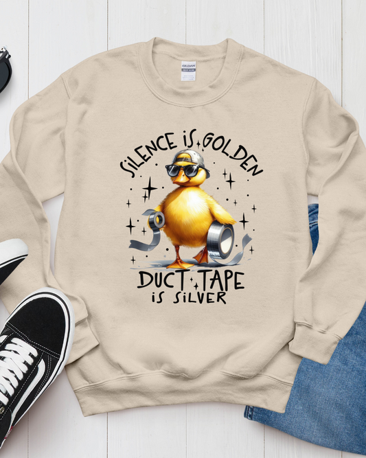 Silence is golden, duck style - Sand Sweatshirt