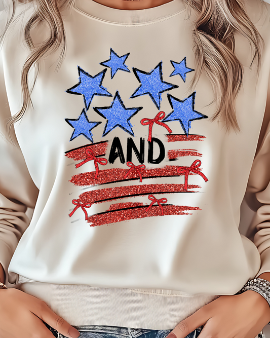 Stars, Stripes, and Freedom   - Sand Sweatshirt
