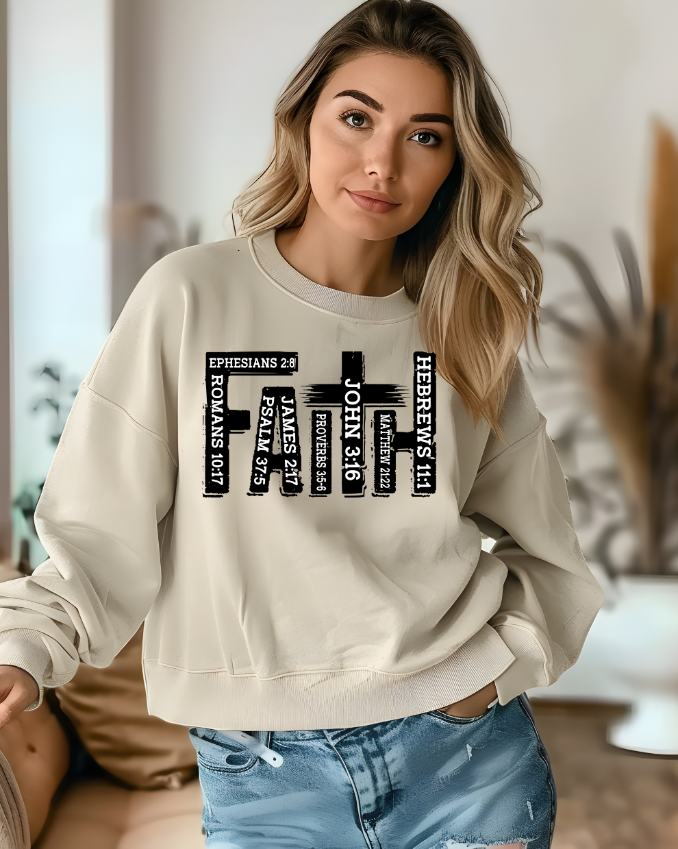 FAITH Bible Verse - Sand Sweatshirt