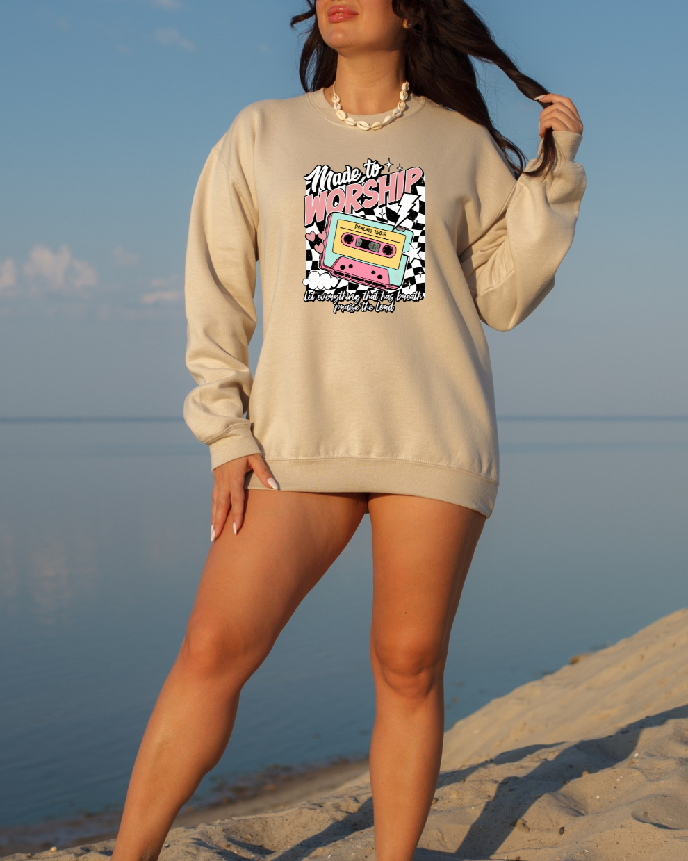 Made to Worship Retro  - Sand Sweatshirt