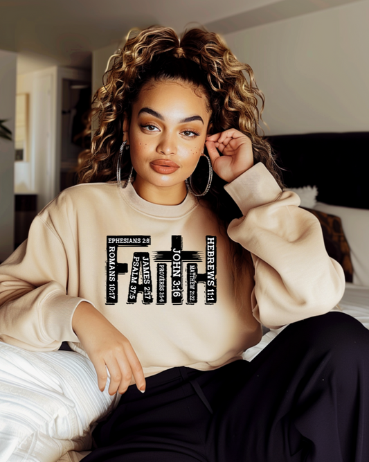 FAITH Bible Verse - Sand Sweatshirt