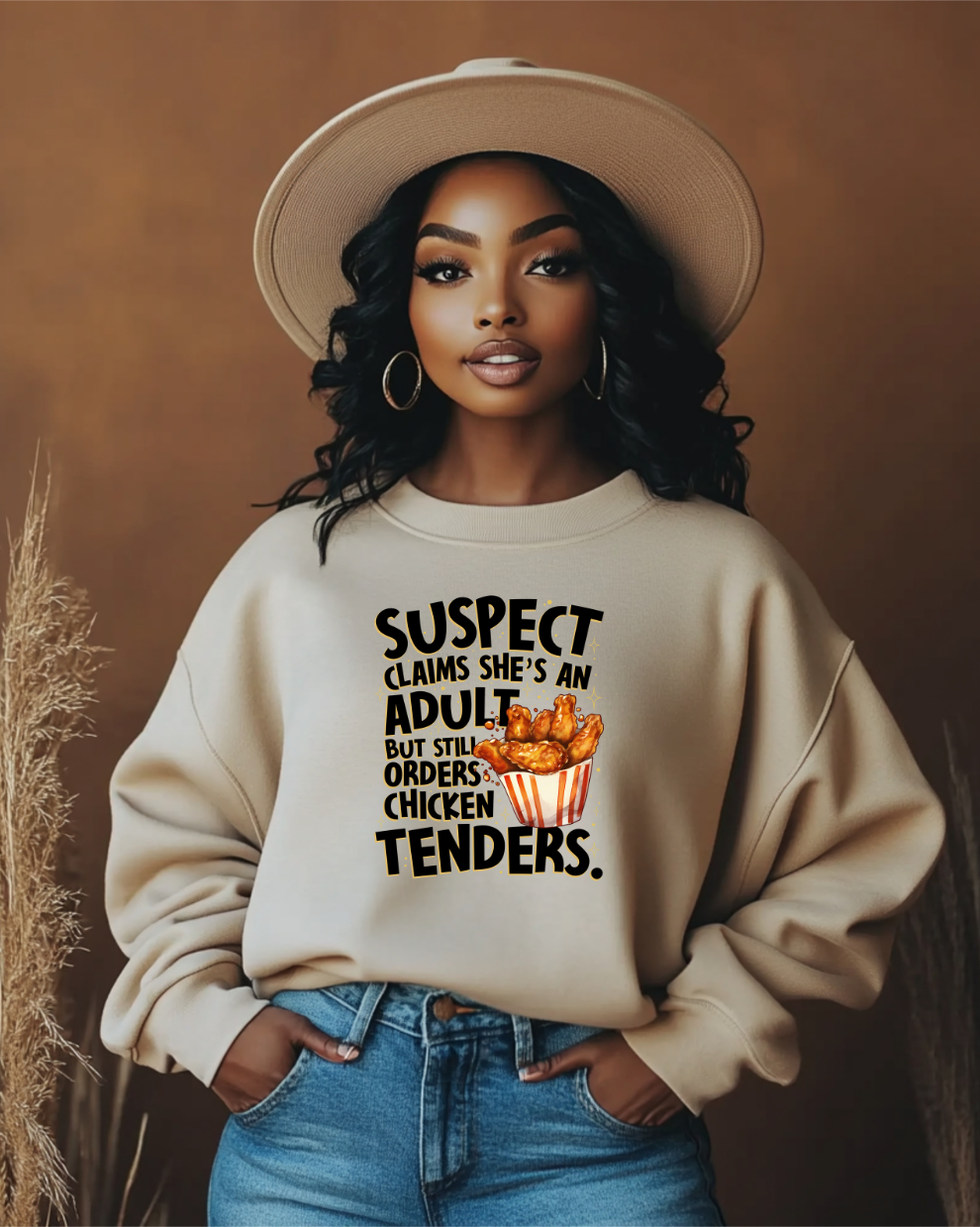 Chicken Tenders & Adulting - Sand Sweatshirt